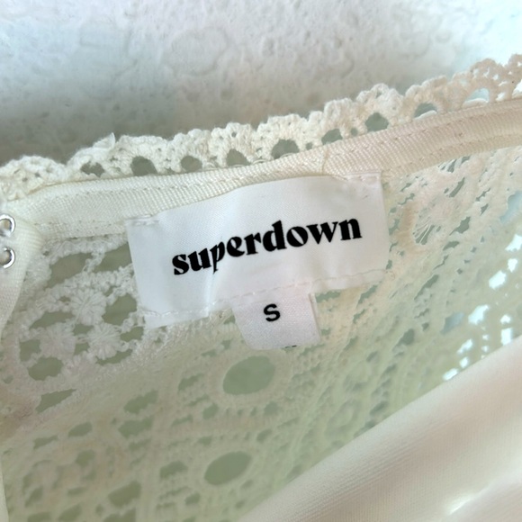 Superdown Del Crochet Keyhole Dress in White Small - Picture 3 of 8